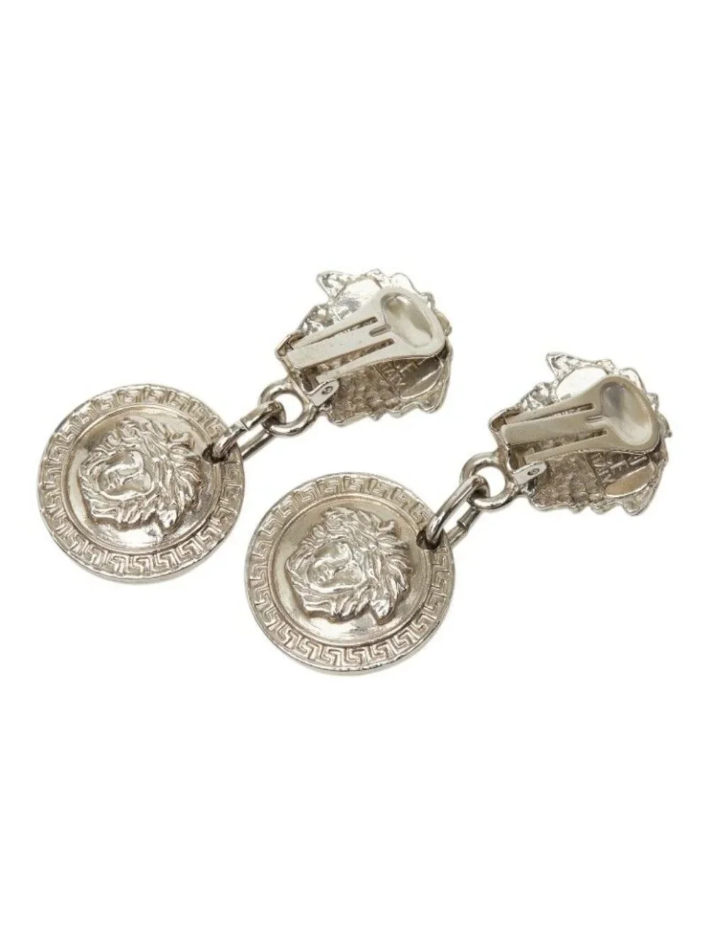 Versace Medusa Logo Earrings Silver Metal
